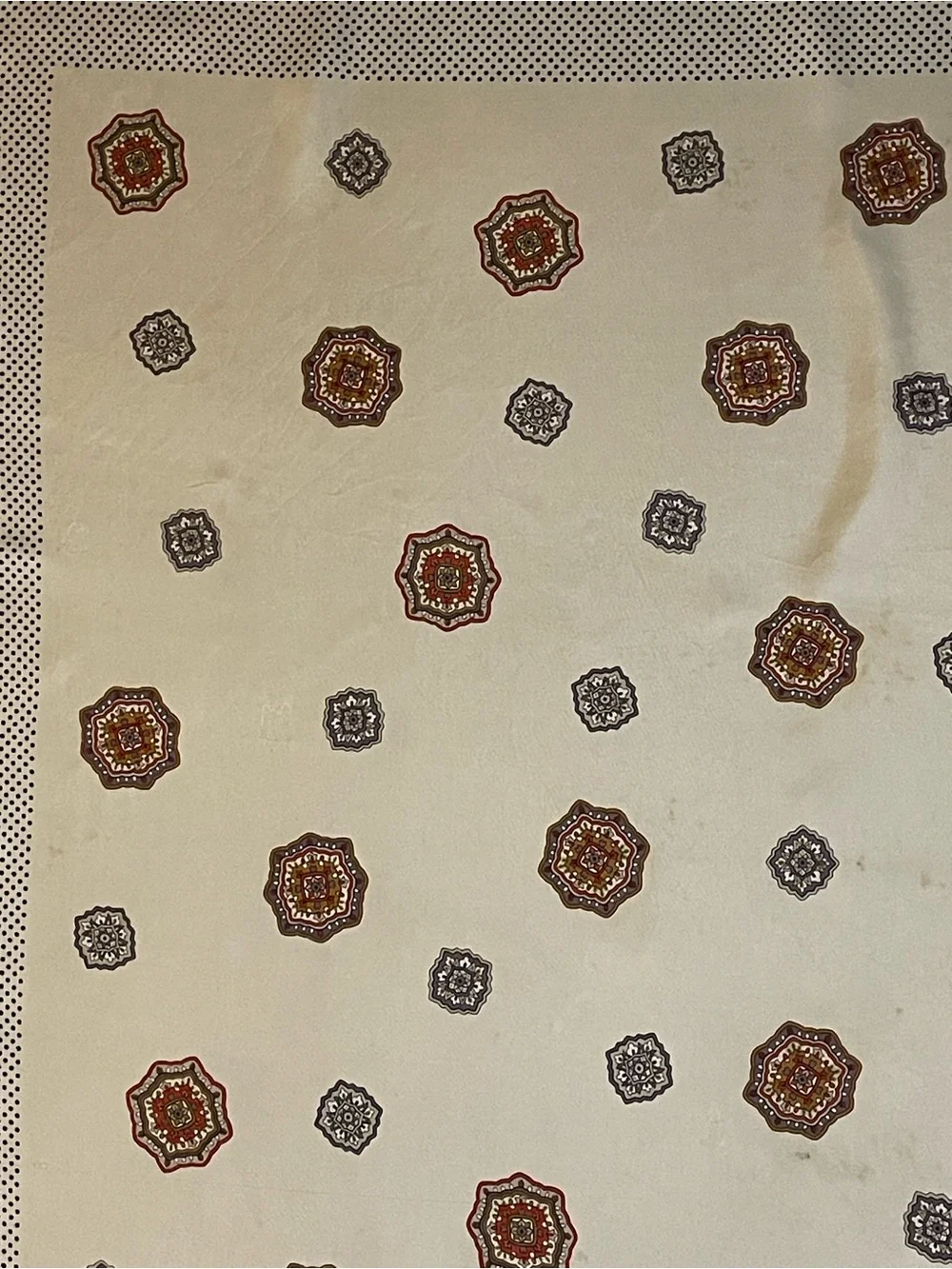 Christian Dior Silk Scarf Medallion Print Large 34 In Sq Fair Condition